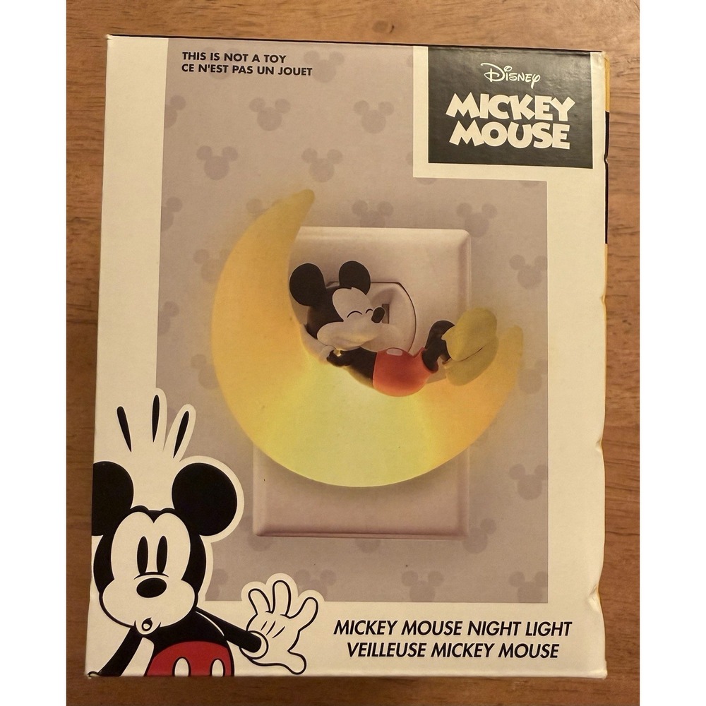 Disney Mickey Mouse Night Light Light Sensing Wall Plug In‎ Collector's Item New